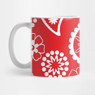 Mandala Pattern Red and White Halloween Fall Autumn Season Mug